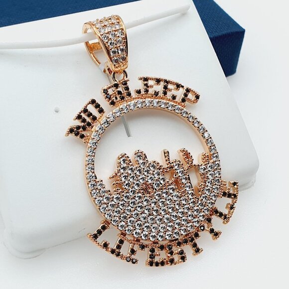 "14K Gold Plated Cubic Zircon Pendant, INUS1BR087 - Picture 7 of 9